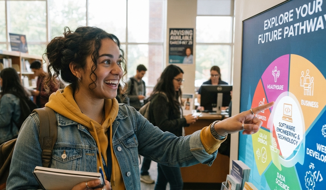 Student discovering career direction